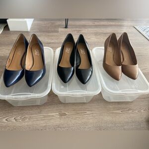 Franco Sarto Women's leather wedge heels (set of 3)